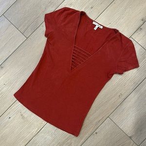 Express rust colored shirt